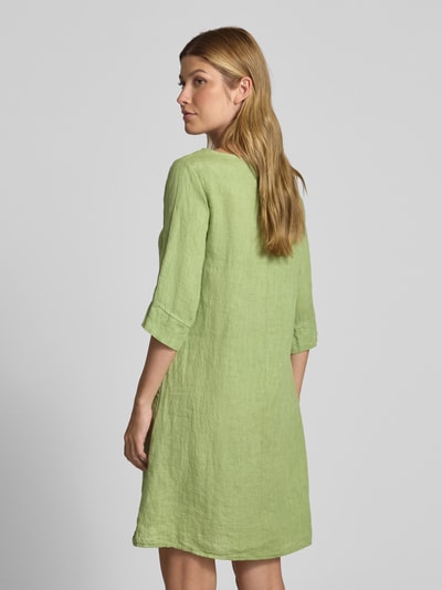 ZABAIONE Knielange jurk van puur linnen Lichtgroen - 5