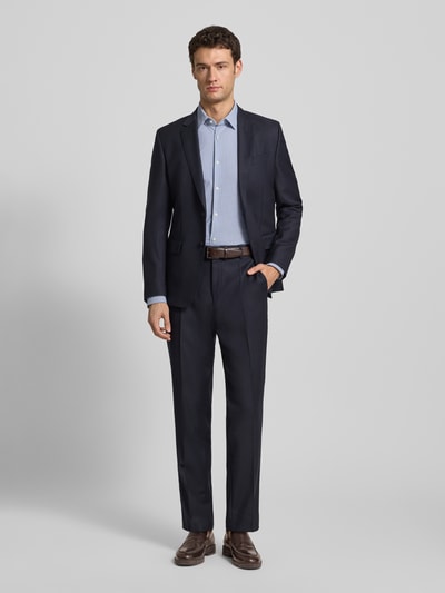 BOSS Slim Fit Businesshemd mit Allover-Muster Modell 'HANK' Jeansblau 1