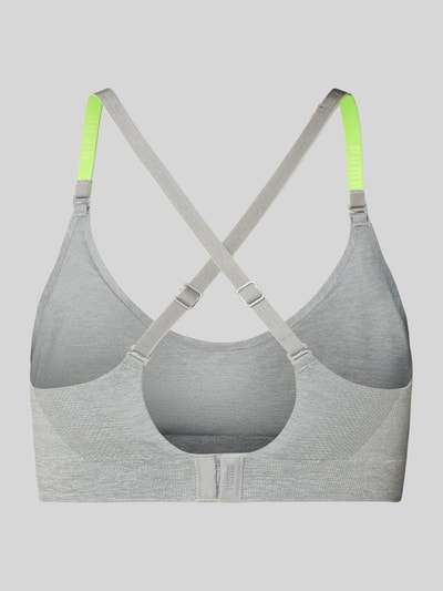 PUMA Triangel-BH mit Logo und gekreuzten Trägern Mittelgrau Melange 3
