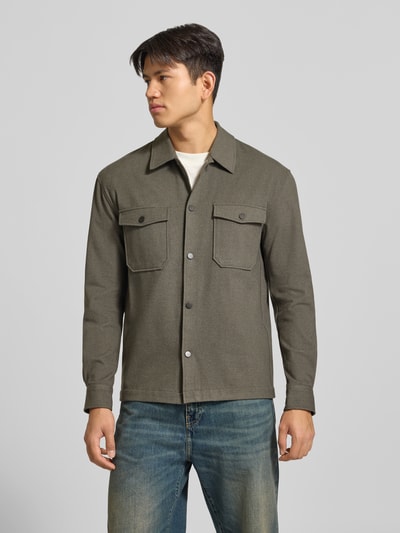 ONLY & SONS Hemdjacke mit Brusttaschen mit Viskose-Anteil Graphit Melange 4