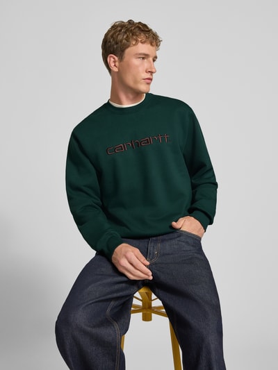 Carhartt Work In Progress Regular Fit Sweatshirt aus Baumwoll-Mix mit Logo-Stickerei Dunkelgruen 3
