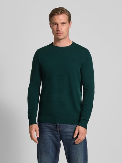 Christian Berg Men Strickpullover aus Wolle-Kaschmir-Mix Dunkelgruen Melange 4