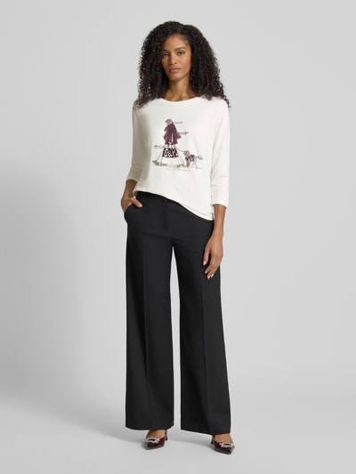 monari Regular Fit Longsleeve aus Viskose-Mix Offwhite 1