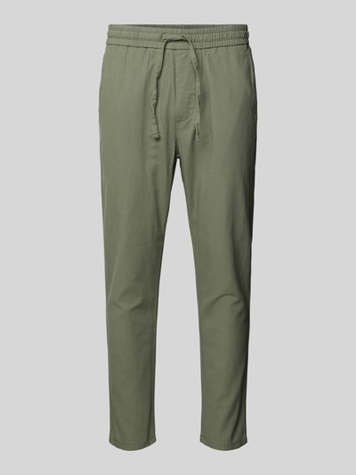 Only & Sons Cropped Stoffhose aus Leinen-Mix Modell 'LINUS' Gruen 2