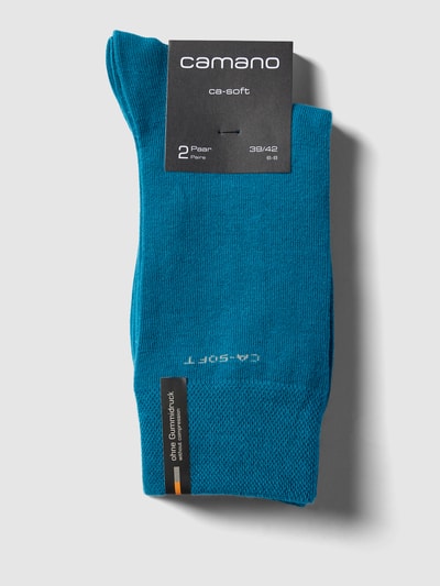 camano Socken mit Label-Print Petrol 3