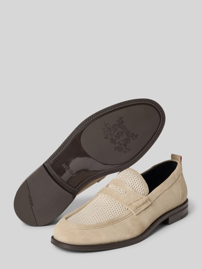 HUGO Loafers van echt leer Beige - 4