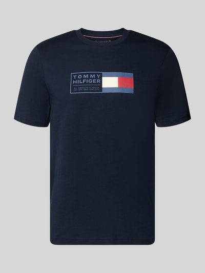 Tommy Hilfiger t-shirt o kroju regular fit z czystej bawełny Granatowy 2