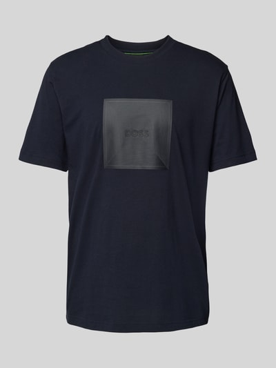 BOSS Green T-Shirt mit Label-Print Dunkelblau 2