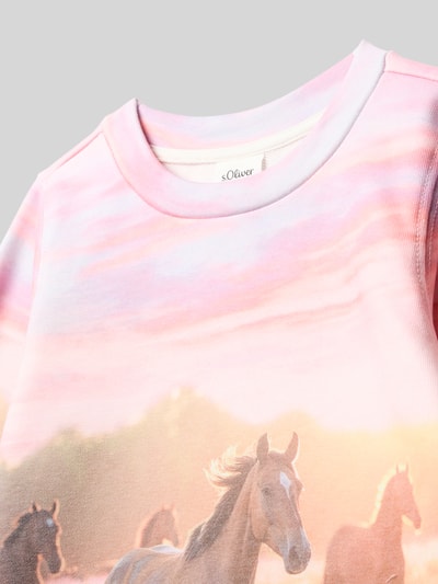 s.Oliver RED LABEL Bluza o kroju regular fit z dodatkiem bawełny  Różowy 2