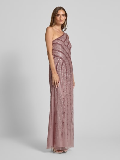 Adrianna Papell Abendkleid mit glitzer-Mesh im One-Shoulder-Design Rosa 1