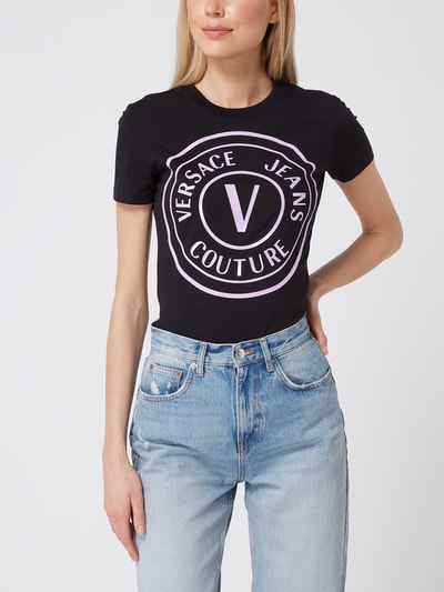 Versace Jeans Couture T-Shirt mit Logo-Print  Black 4