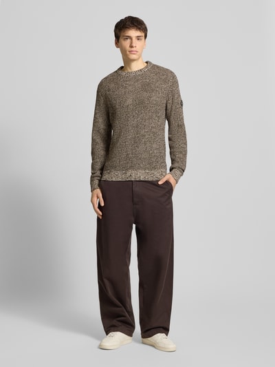 Jack & Jones Gebreide pullover met ribboorden, model 'LIAM' Beige - 1