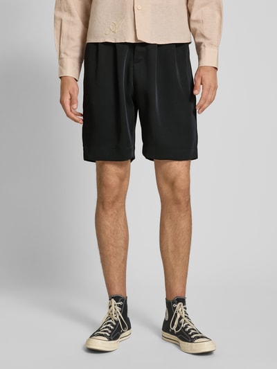 ANOTHER COTTON LAB Regular Fit Shorts mit Bundfalten Black 4