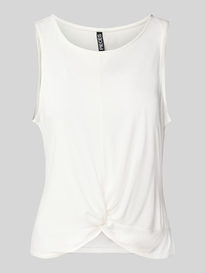 Pieces Loose fit tanktop van viscosemix, model 'ANORA' Offwhite - 2
