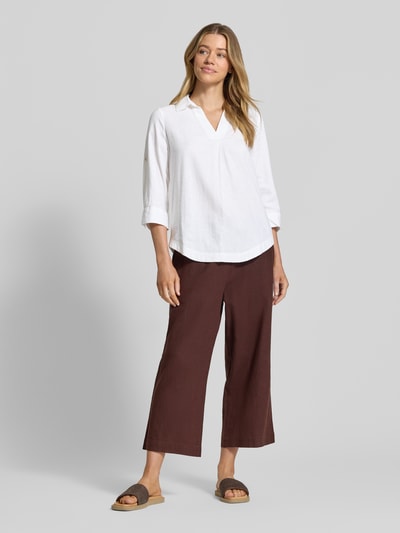 s.Oliver RED LABEL Relaxed Fit Hemdbluse aus Leinen-Viskose-Mix Weiss 1