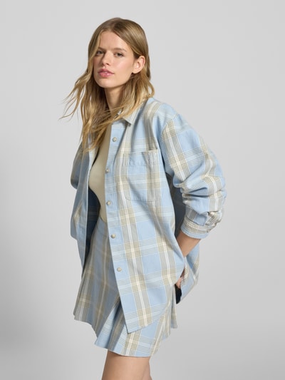 Hugo Blue Relaxed fit blouse met borstzak, model 'Edia' Lichtblauw - 3