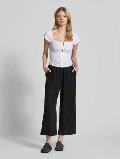 Marc O'Polo Denim Wide leg stoffen broek met verkort model Zwart - 1