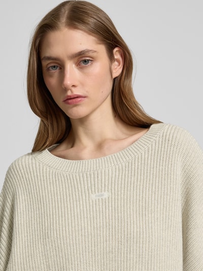 Karo Kauer Oversized Strickpullover mit Label-Detail Sand 3