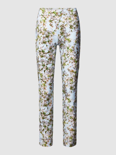 Raffaello Rossi Stretchbroek met all-over bloemenmotief Lichtblauw - 2