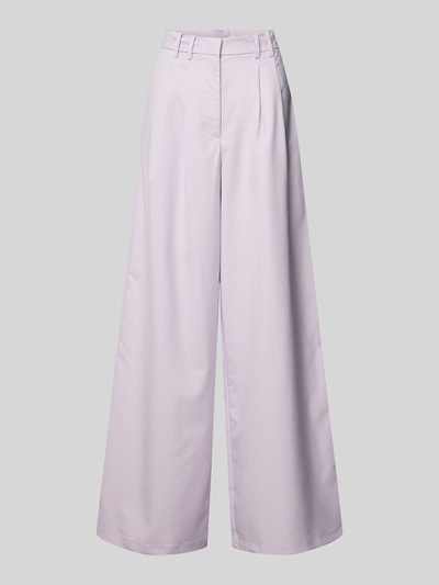 Produktfoto, Wide fit dames stoffen broek met bandplooien Model 'Kate' van Guido Maria Kretschmer, lichtpaars, haakjes- en ritssluiting, bandwijdte maat 36: 36 cm, binnenbeenlengte maat 36: 78 cm