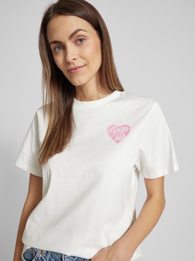 HUGO T-Shirt mit Label-Print Offwhite 3