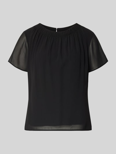 Produktfoto, Regular Fit Blusenshirt mit semitransparenten Ärmeln von s.Oliver BLACK LABEL, czarny, krój regular fit, chiffon, damy