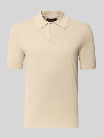Produktfoto, Regular Fit Poloshirt aus reiner Baumwolle von Marc O'Polo, Optik: Unifarben, Logo-Stitching, Strick, kurzarm, Polokragen, Rollsaum