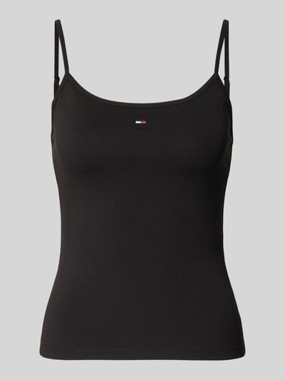 Produktfoto, Regular Fit Trägertop aus Baumwoll-Mix von Tommy Jeans, Optik: Unifarben, Logo-Stitching, Karree-Ausschnitt, Spaghettiträger