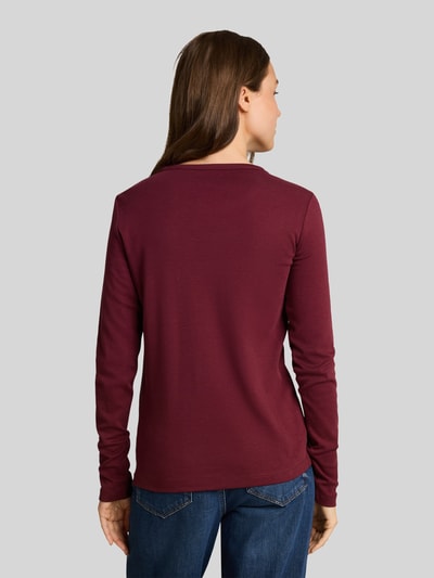 Tom Tailor Regular fit shirt met lange mouwen van puur katoen Bordeaux - 5