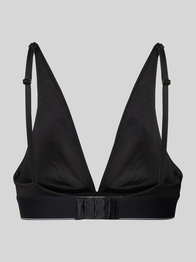 Produktfoto, schwarzer Slim Fit BH mit Logo-Stitching von Calvin Klein Underwear, elastischer Mix, Hakenverschluss, verstellbare Träger