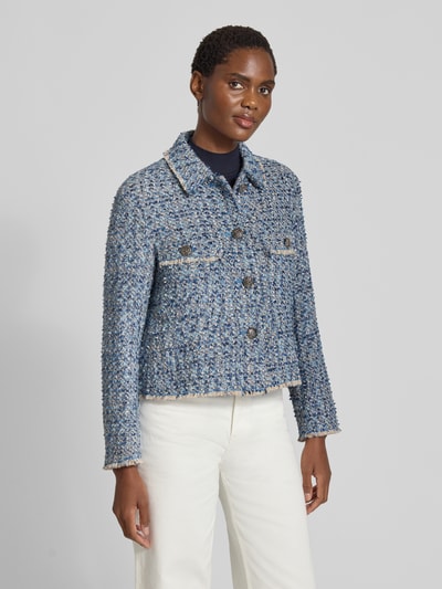 WHITE LABEL Blazer in Bouclé-Optik Hellblau Melange 4