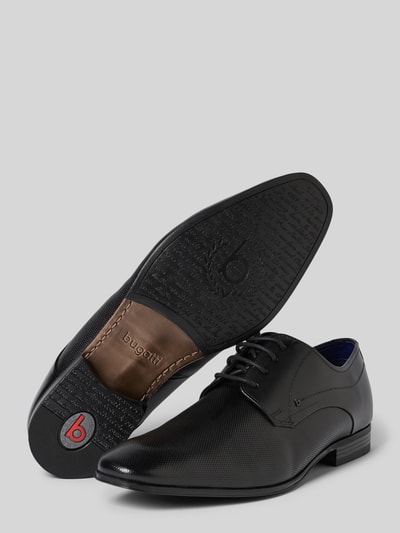 Produktfoto, Derby aus Leder mit Schnürung Modell 'Mattia II' von Bugatti, abgerundete Spitze, schwarzes Echtleder, Absatzhöhe 3 cm, Schafthöhe 7 cm, Schaftweite 7 cm