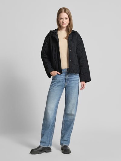 Jake*s Casual Gewatteerd jack met capuchon Zwart - 1