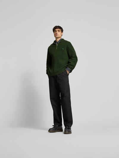 MAISON KITSUNE Pullover mit Label-Stitching Khaki 1