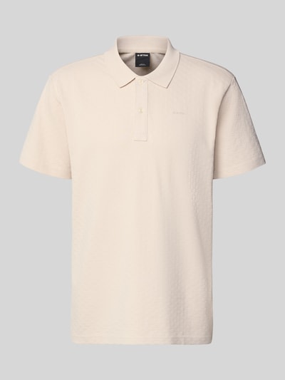 Produktfoto, Regular Fit Poloshirt mit Logo von G-Star Raw in Creme, Reine Baumwolle, mit Knopfleiste, Rückenlänge 74 cm bei Größe M