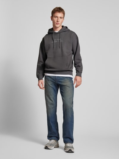 Only & Sons Hoodie mit Kängurutasche Modell 'AARON' Anthrazit 1