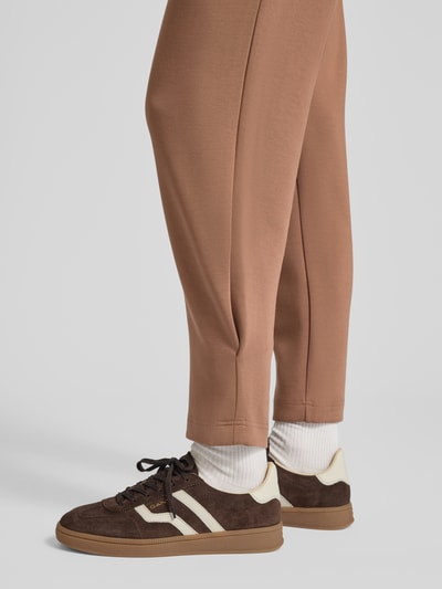 Fynch-Hatton Wide fit pantalon van viscosemix met elastische band Lichtbruin - 3