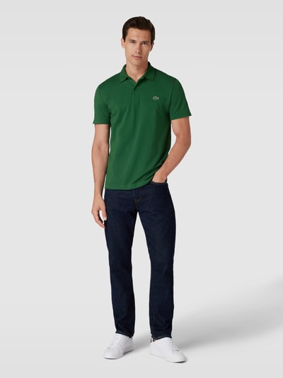 Lacoste Koszulka polo o kroju regular fit z bawełny z detalem z logo Butelkowy zielony 1