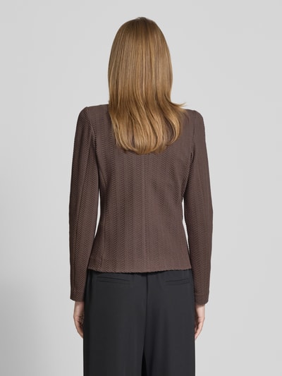 Emporio Armani Blazer mit Rundhalsausschnitt und Reißverschluss Taupe 5