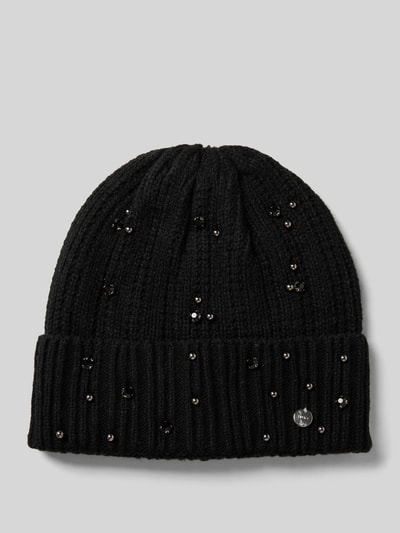 Liu Jo White Beanie mit Ziersteinbesatz Modell Black 1