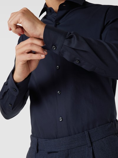 XACUS Zakelijk overhemd met kentkraag Marineblauw - 3
