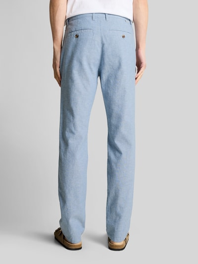 Tom Tailor regular fit chino van linnen-katoenmix Lichtblauw - 5