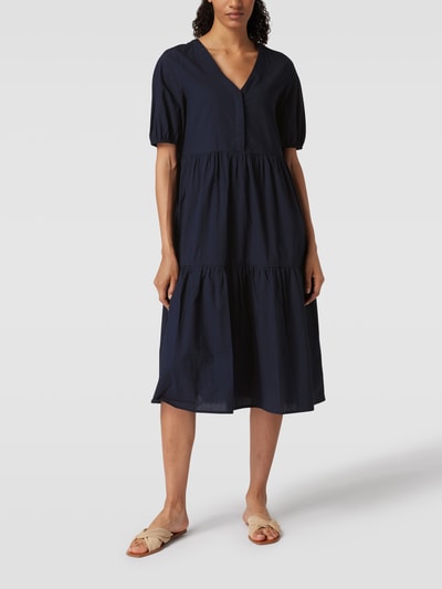 comma Midikleid mit V-Ausschnitt Dunkelblau 4