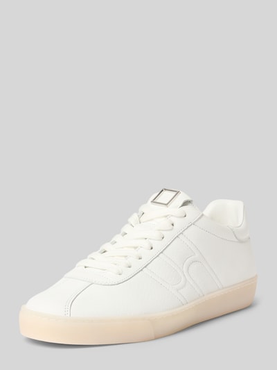 Produktfoto, Sneaker aus Leder mit Gummisohle von Högl, biała skóra, zaokrąglony nosek, sznurowanie, podeszwa gumowa, wysokość obcasa 3 cm w rozmiarze 40, wysokość cholewki 7 cm w rozmiarze 40, szerokość w rozmiarze 40: 6 cm