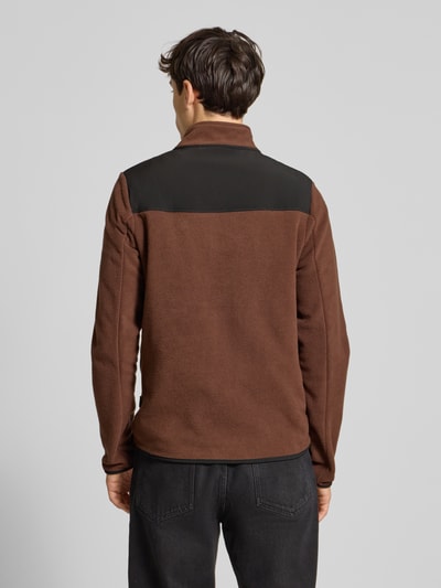 Blend Fleecejack met ritszakken, model 'MARIO' Middenbruin - 5