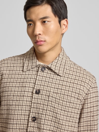 SELECTED HOMME Oversized overhemdjack van wolmix, model 'REGARI' Lichtbruin - 3