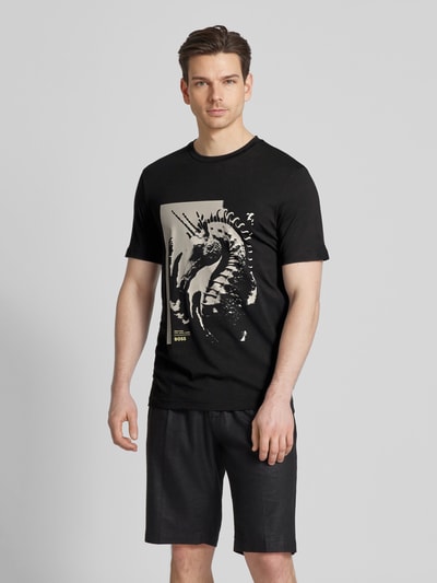 BOSS Orange T-Shirt mit Motiv-Print Black 4