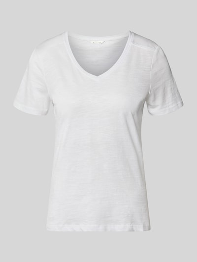 Tom Tailor Regular Fit T-Shirt aus reiner Baumwolle Weiss 2