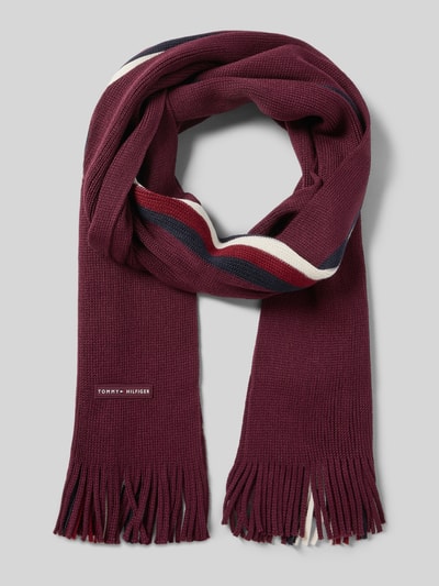 Tommy Hilfiger Sjaal van een wolmix  Bordeaux - 1