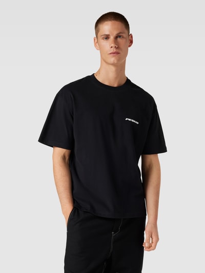 PEQUS T-Shirt mit Label-Print Modell 'Plágia' Black 4